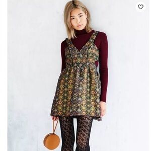 Ecote sz 6 cutout brocade dress jumper cathedral party dress urban outfitters